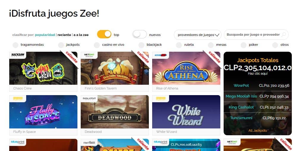 Juegos de casino de Playzee