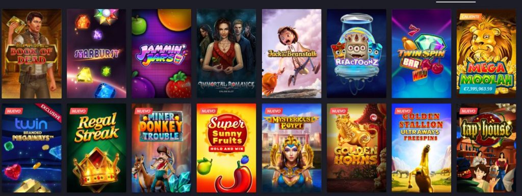 Máquinas tragamonedas, slots e tragaperras de TwinCasino