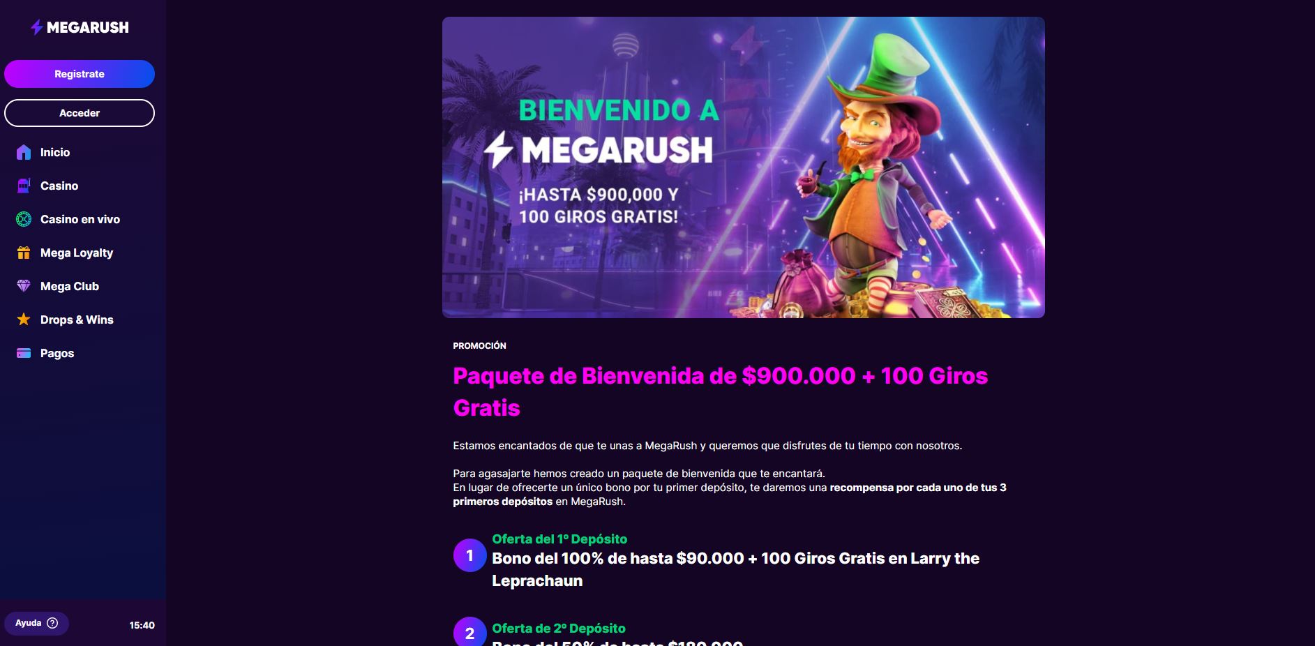 Paquete de Bienvenida de MegaRush